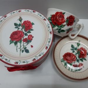 Red Rose Cup and Saucer